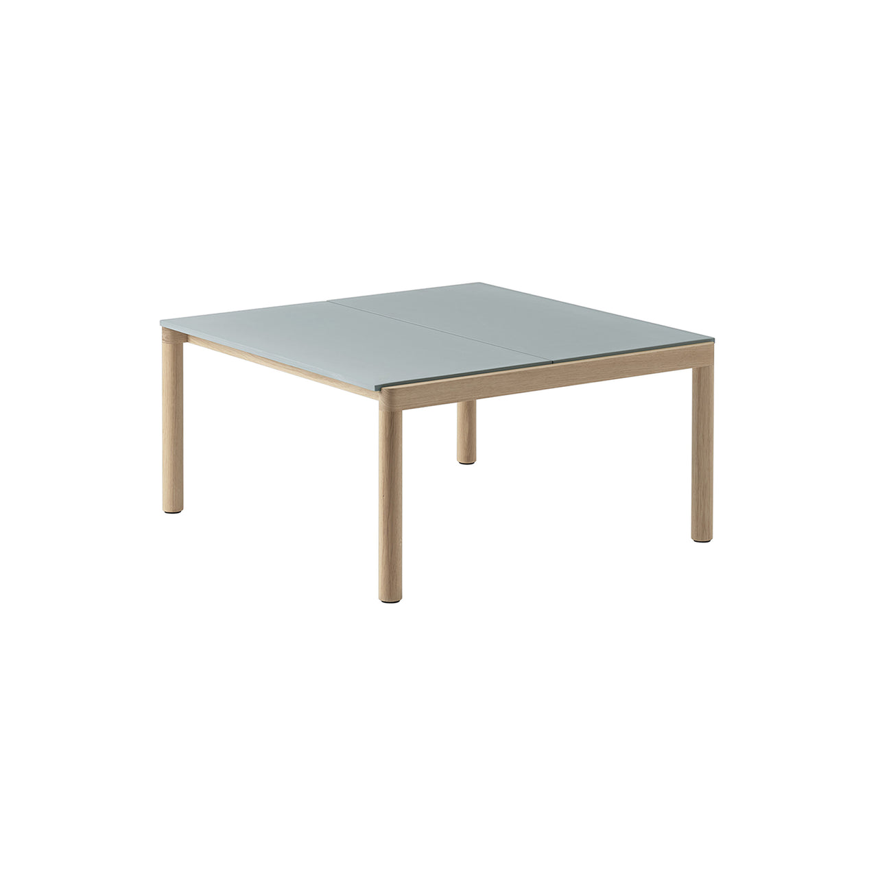 Couple Coffee Table: 2 Plain + Pale Blue + Oak