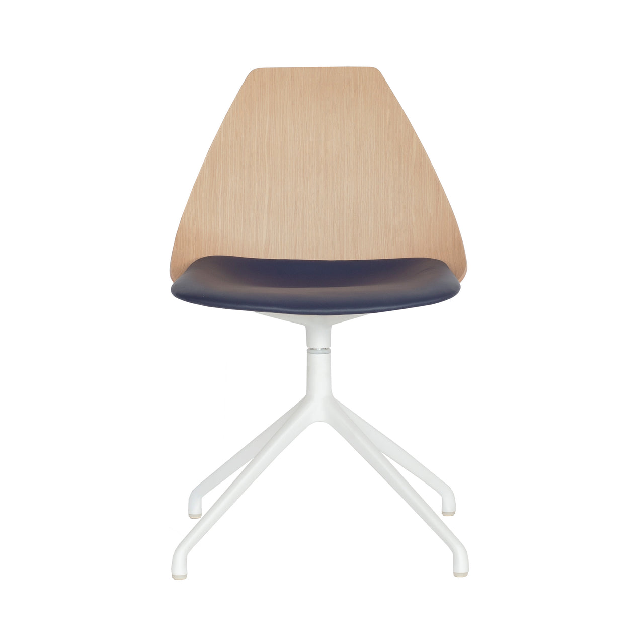 Ziba Swivel Chair: Oak + White + Black