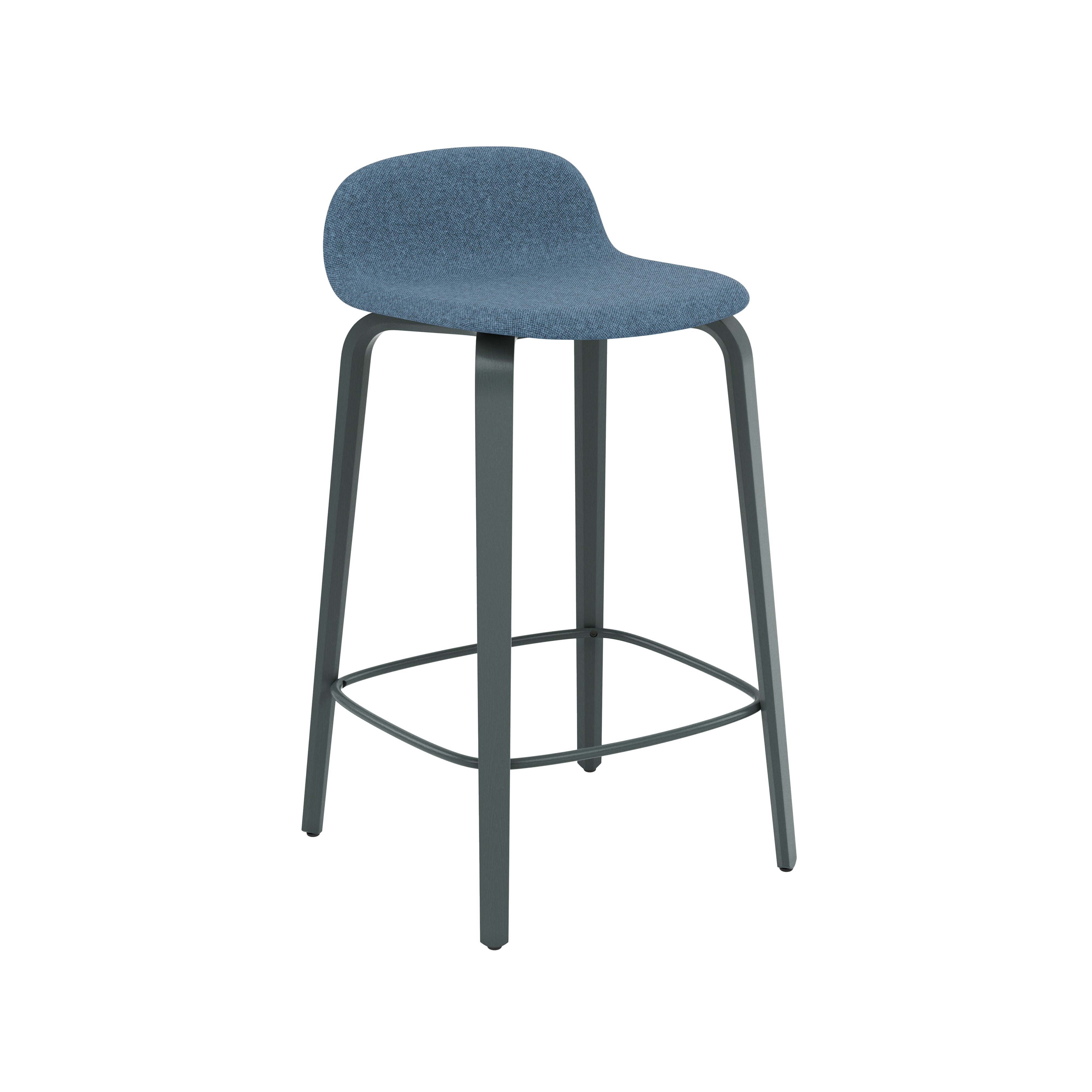 Visu Counter Stool: Upholstered + Dark Green