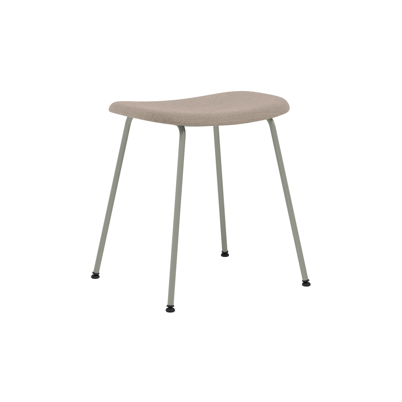 Fiber Stool: Tube Base + Upholstered + Dusty Green