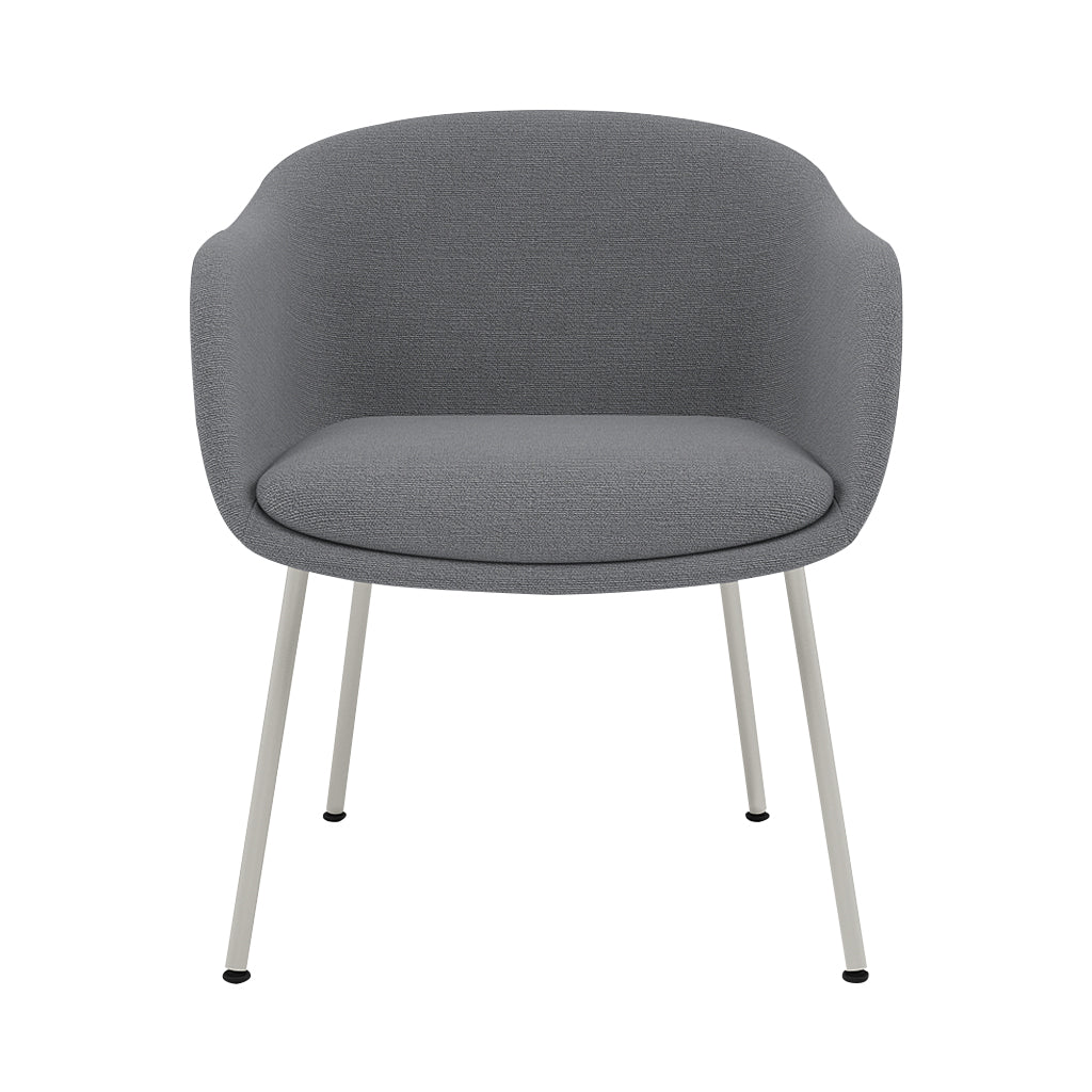 Fiber Conference Armchair: Tube Base Upholstered + Grey