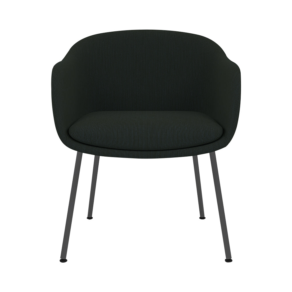 Fiber Conference Armchair: Tube Base Upholstered + Black