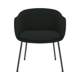 Fiber Conference Armchair: Tube Base Upholstered + Black