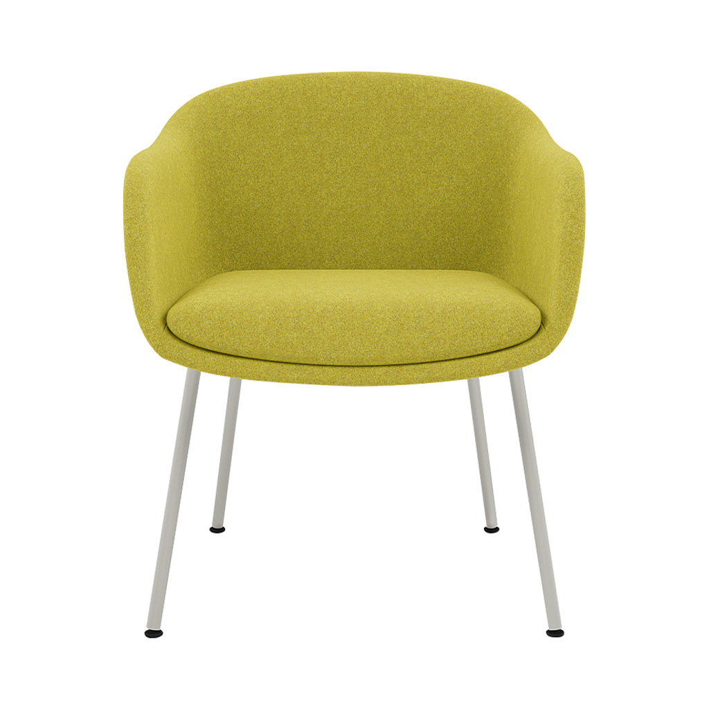 Fiber Conference Armchair: Tube Base Upholstered + Grey