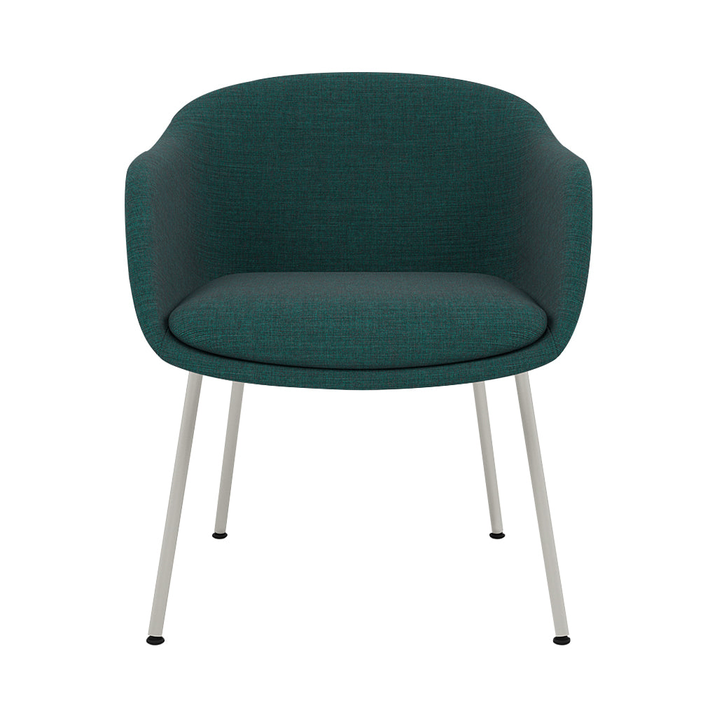 Fiber Conference Armchair: Tube Base Upholstered + Grey