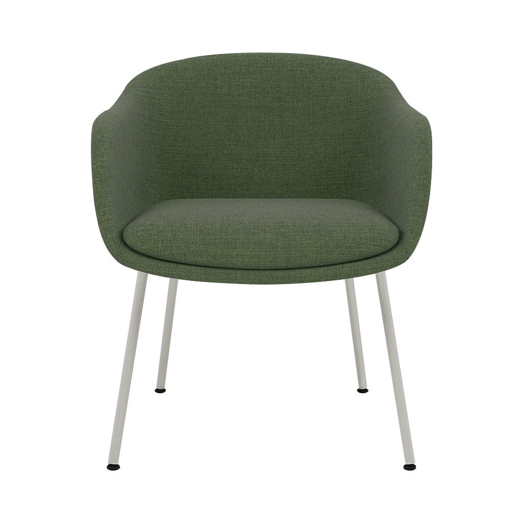 Fiber Conference Armchair: Tube Base Upholstered + Grey