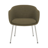 Fiber Conference Armchair: Tube Base Upholstered + Grey