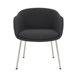 Fiber Conference Armchair: Tube Base Upholstered + Grey