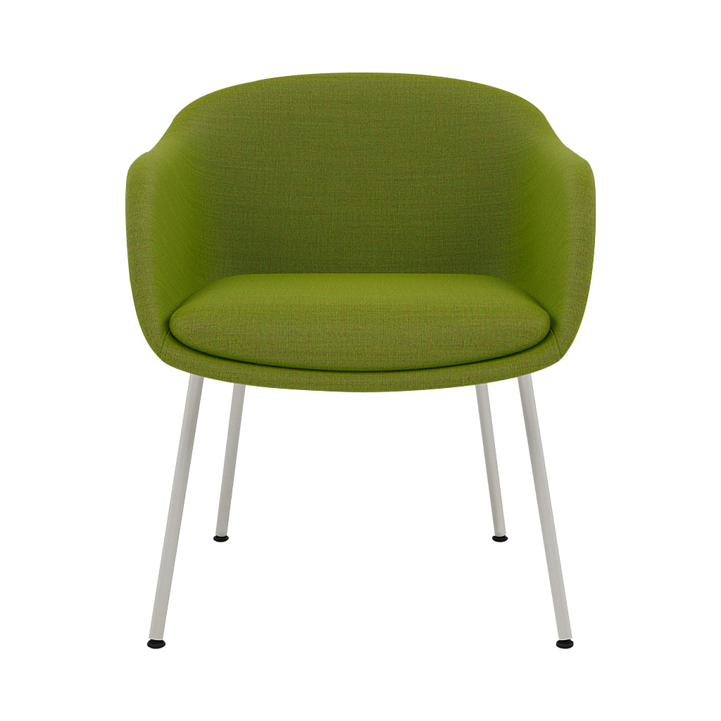 Fiber Conference Armchair: Tube Base Upholstered + Grey