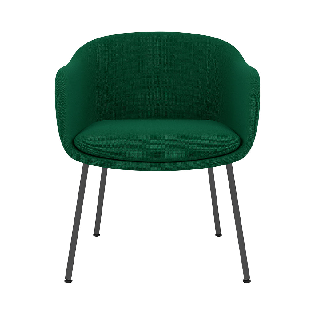 Fiber Conference Armchair: Tube Base Upholstered + Black