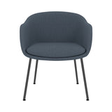 Fiber Conference Armchair: Tube Base Upholstered + Black