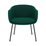 Fiber Conference Armchair: Tube Base Upholstered + Black