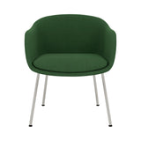 Fiber Conference Armchair: Tube Base Upholstered + Grey