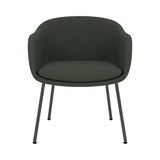 Fiber Conference Armchair: Tube Base Upholstered + Black