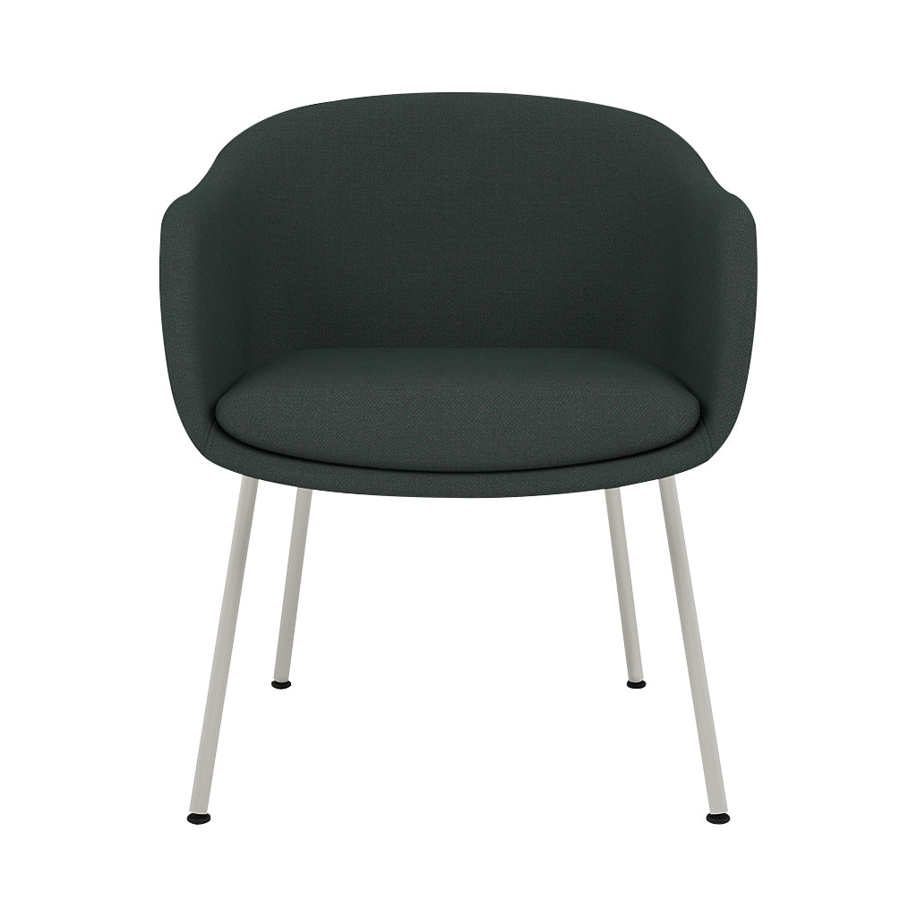 Fiber Conference Armchair: Tube Base Upholstered + Grey