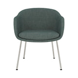 Fiber Conference Armchair: Tube Base Upholstered + Grey