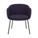 Fiber Conference Armchair: Tube Base Upholstered + Black