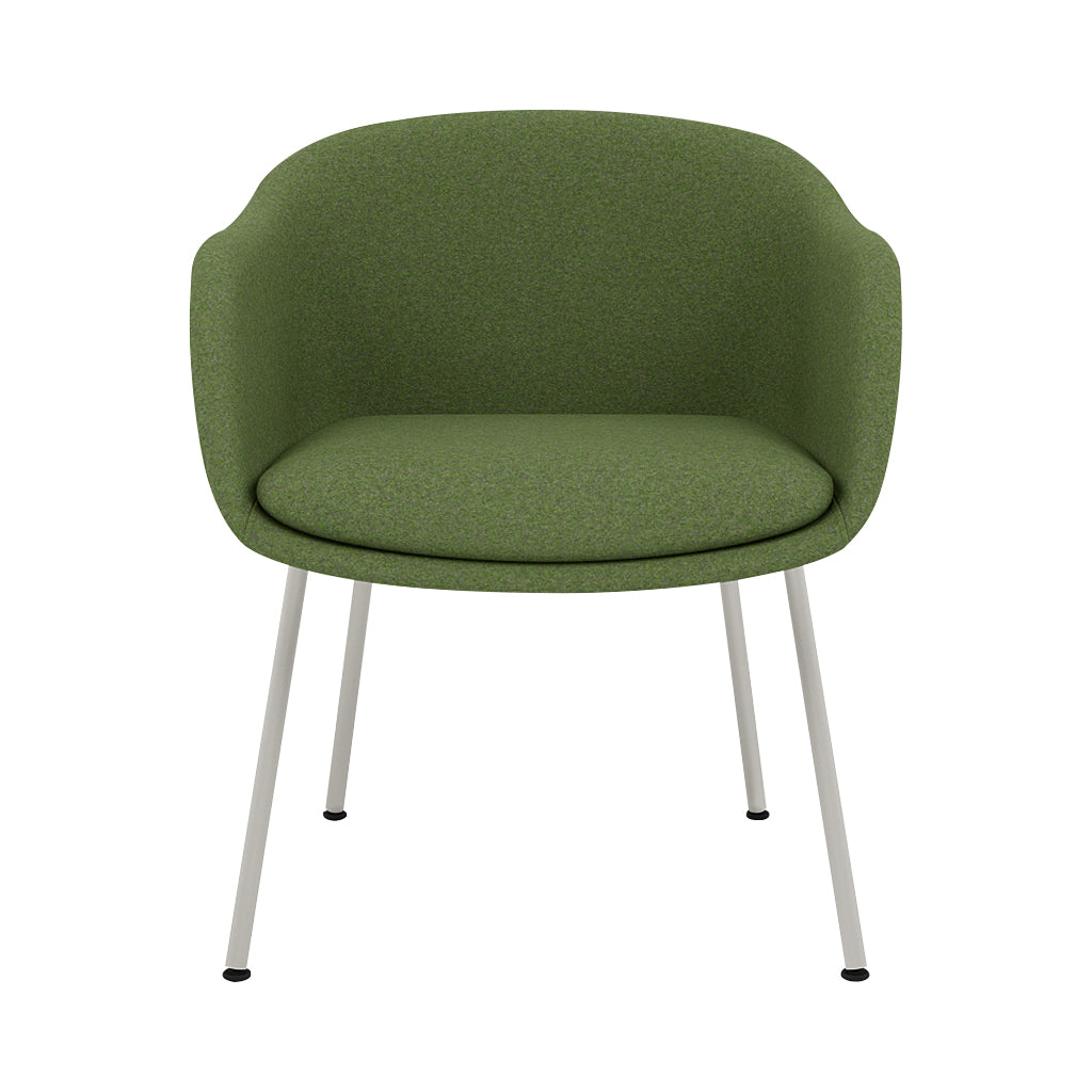 Fiber Conference Armchair: Tube Base Upholstered + Grey