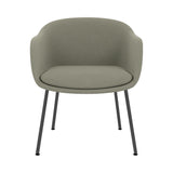 Fiber Conference Armchair: Tube Base Upholstered + Black