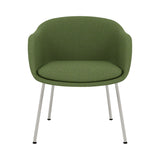 Fiber Conference Armchair: Tube Base Upholstered + Grey