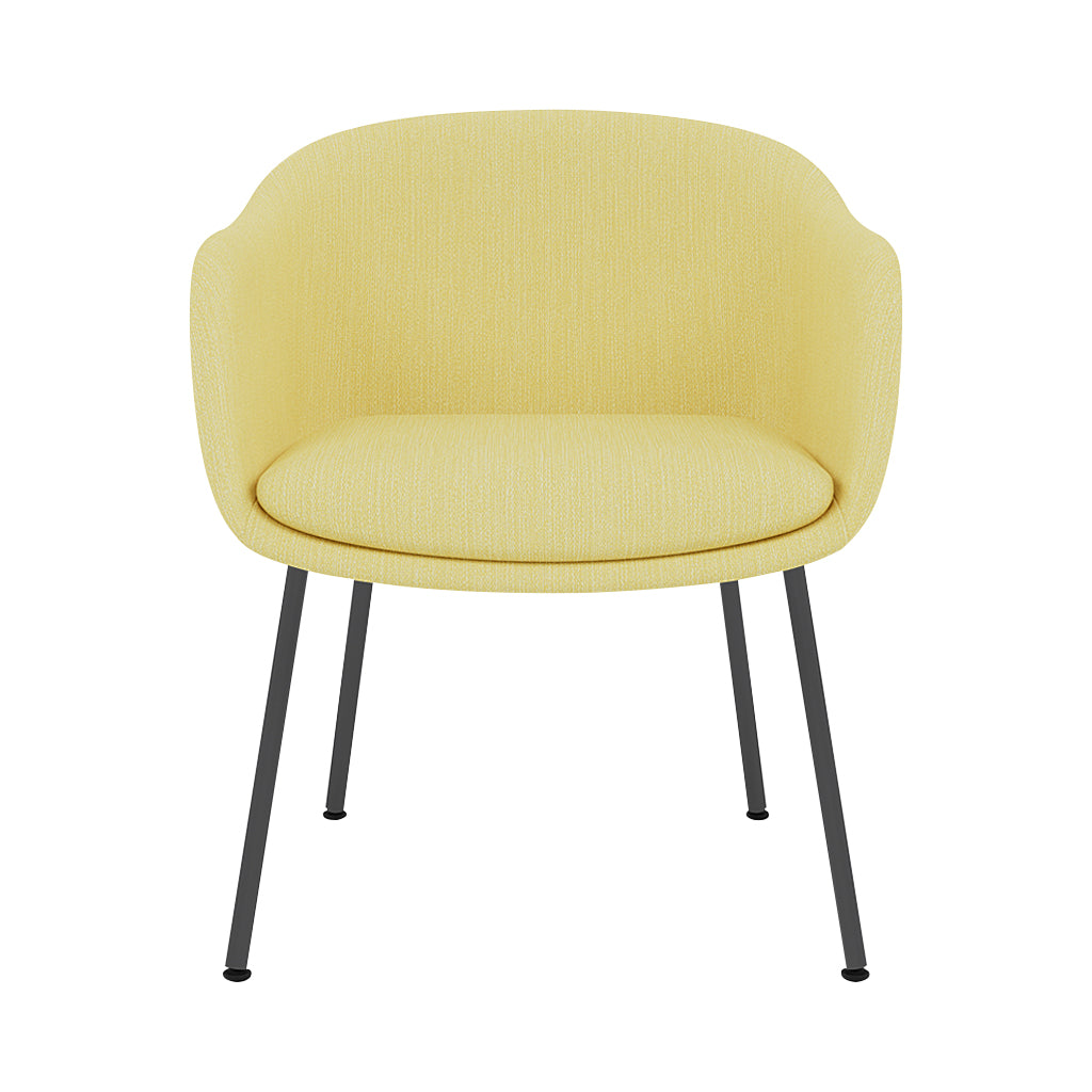 Fiber Conference Armchair: Tube Base Upholstered + Black