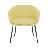 Fiber Conference Armchair: Tube Base Upholstered + Black