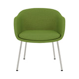 Fiber Conference Armchair: Tube Base Upholstered + Grey