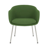 Fiber Conference Armchair: Tube Base Upholstered + Grey