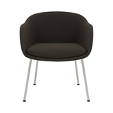 Fiber Conference Armchair: Tube Base Upholstered + Grey