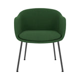 Fiber Conference Armchair: Tube Base Upholstered + Black