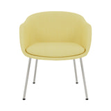 Fiber Conference Armchair: Tube Base Upholstered + Grey