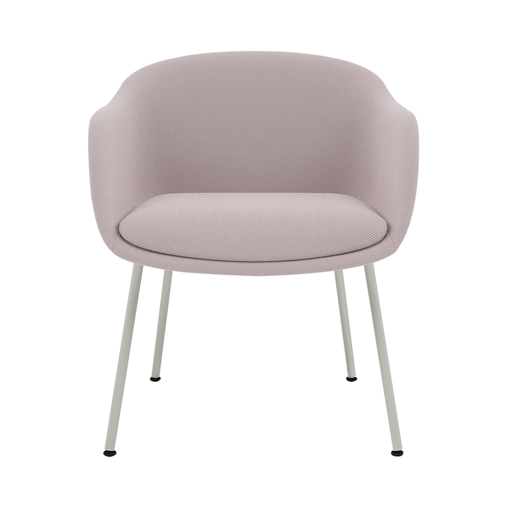 Fiber Conference Armchair: Tube Base Upholstered + Grey