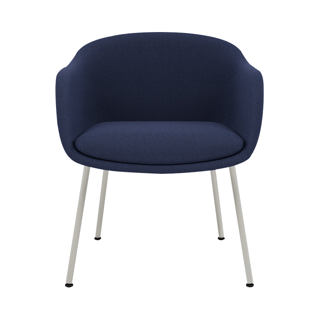 Fiber Conference Armchair: Tube Base Upholstered + Grey