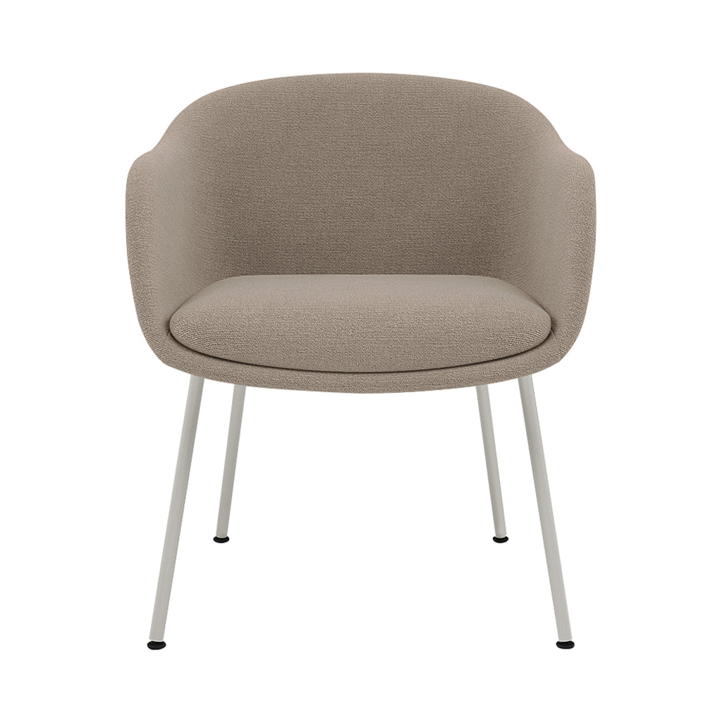 Fiber Conference Armchair: Tube Base Upholstered + Grey