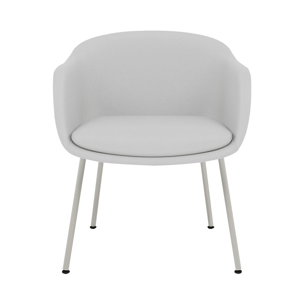 Fiber Conference Armchair: Tube Base Upholstered + Grey