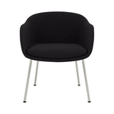 Fiber Conference Armchair: Tube Base Upholstered + Grey