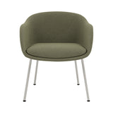 Fiber Conference Armchair: Tube Base Upholstered + Grey