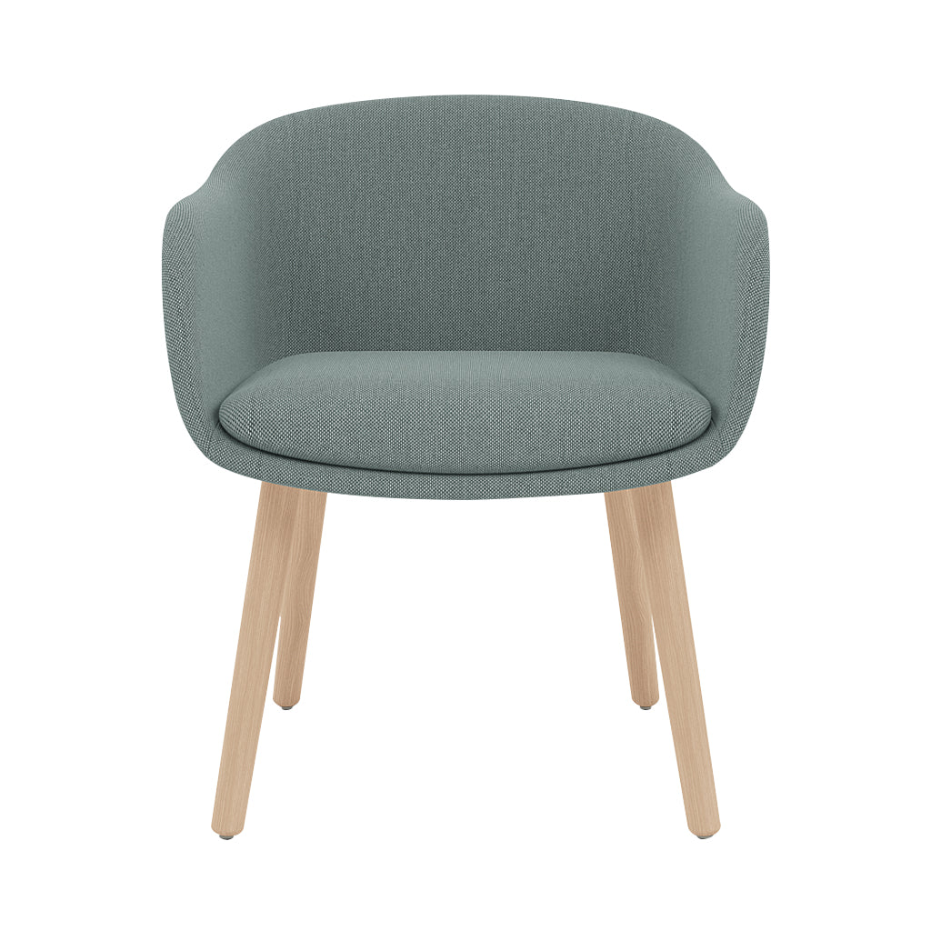 Fiber Conference Armchair: Wood Base Upholstered + Oak
