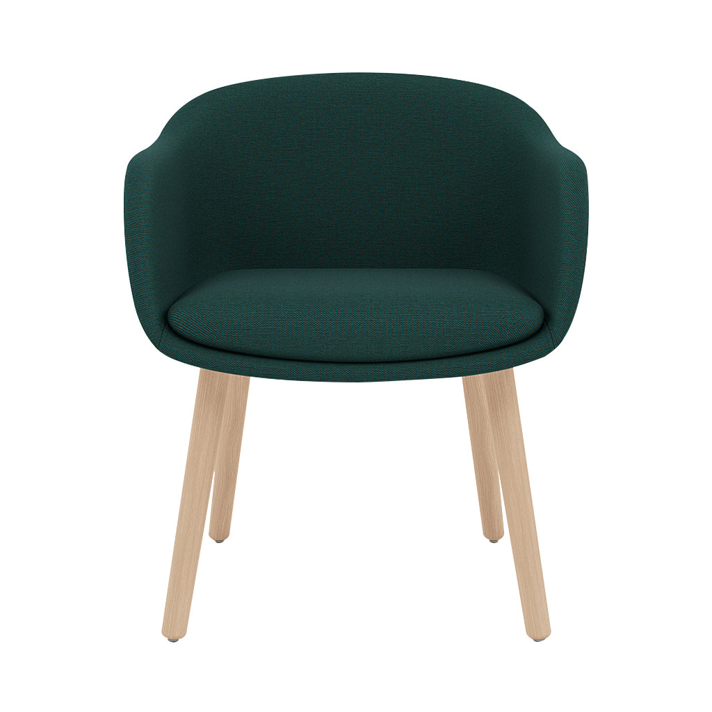 Fiber Conference Armchair: Wood Base Upholstered + Oak
