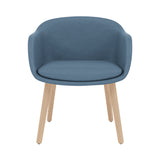 Fiber Conference Armchair: Wood Base Upholstered + Oak
