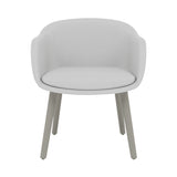 Fiber Conference Armchair: Wood Base Upholstered + Grey
