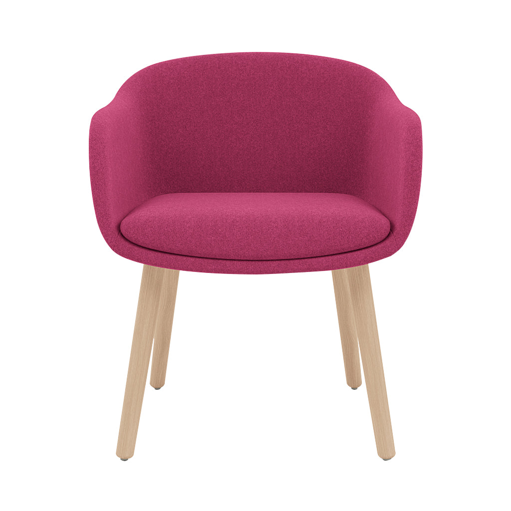 Fiber Conference Armchair: Wood Base Upholstered + Oak
