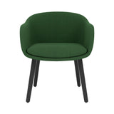 Fiber Conference Armchair: Wood Base Upholstered + Black