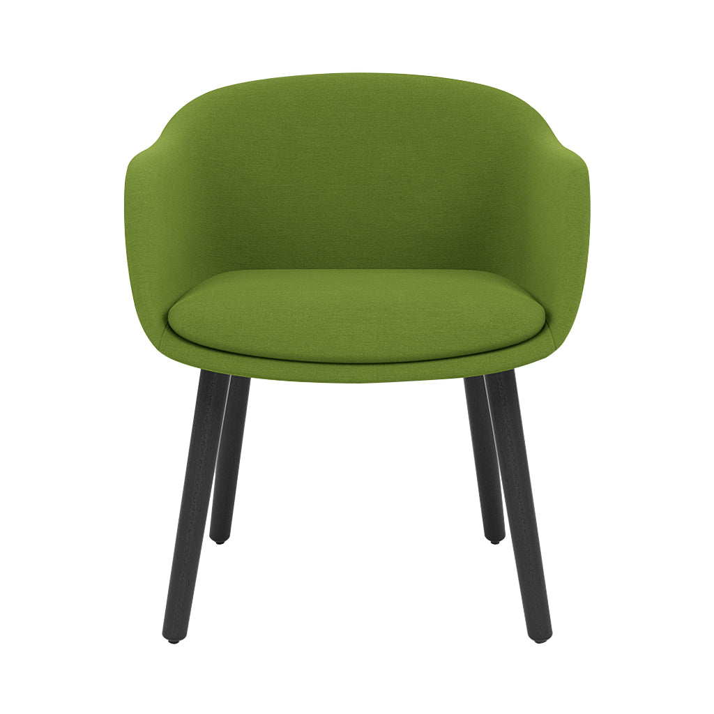 Fiber Conference Armchair: Wood Base Upholstered + Black