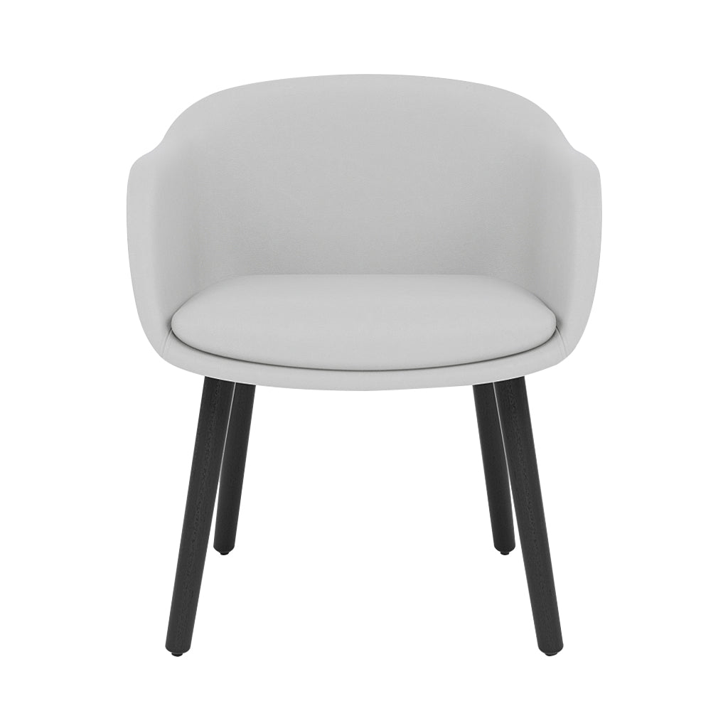 Fiber Conference Armchair: Wood Base Upholstered + Black