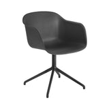 Fiber Armchair: Swivel Base + Recycled Shell + Anthracite Black + Black