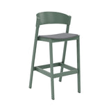 Cover Bar Stool: Upholstered + Green + Without Footrest