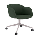 Fiber Soft Armchair: Swivel Base with Castors + Upholstered Shell + Grey