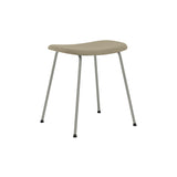 Fiber Stool: Tube Base + Upholstered + Grey