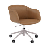 Fiber Soft Armchair: Swivel Base with Castors + Gas Lift + Tilt + Upholstered Shell + Grey